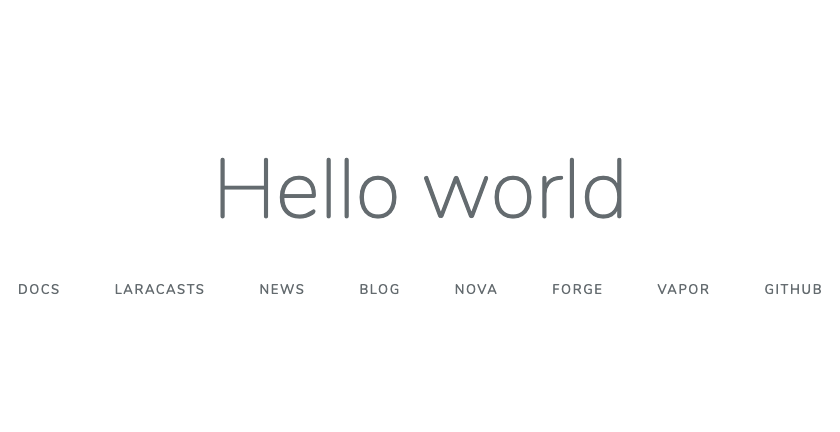 Laravel 7のhello world